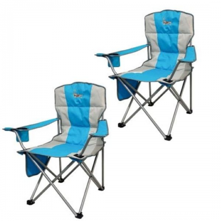 Kudu Padded Folding Chair - Blue - 120Kg . 2 Pack