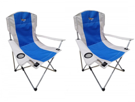 Afritrail ORYX Deluxe Folding Armchair - BLUE - 120kg  2Pack