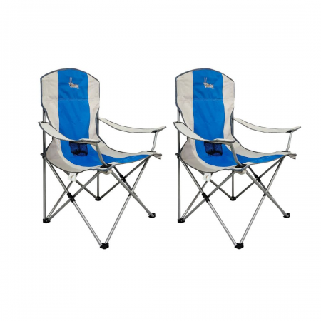 Afritrail ORYX Deluxe Folding Armchair - BLUE - 120kg  2Pack