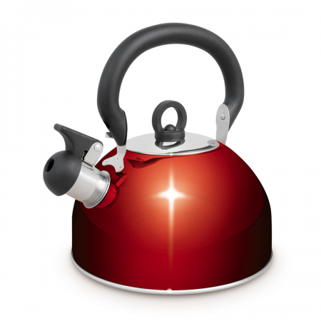 CAMPFIRE STAINLESS STEEL WHISTLING KETTLE  4LT-RED