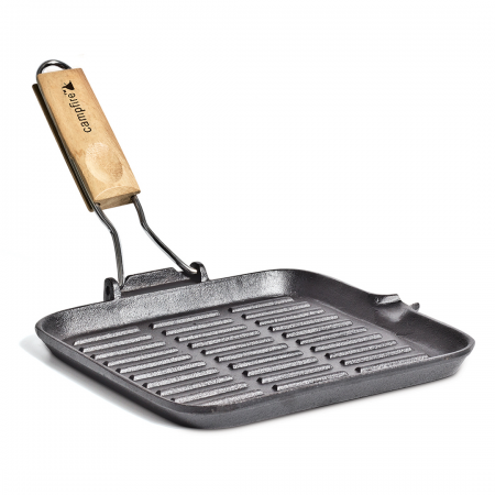 CAMPFIRE FRYPAN SQUARE WITH FOLDING HANDLE-24CM