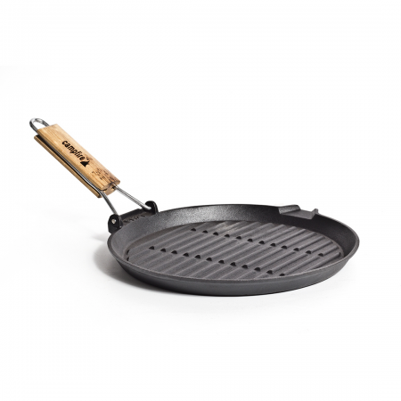 CAMPFIRE FRYPAN ROUND WITH FOLDING HANDLE- 27CM