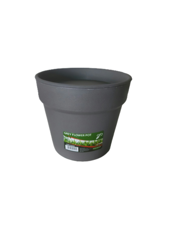 Plastic Flower Pot 15Cm - Grey