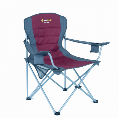 OZTRAIL DELUXE JUMBO ARM CHAIR- 140kg - MAROON