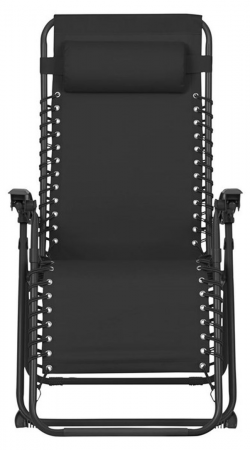 GARDEN CHAIR RELAX W/PILLOW - BLACK