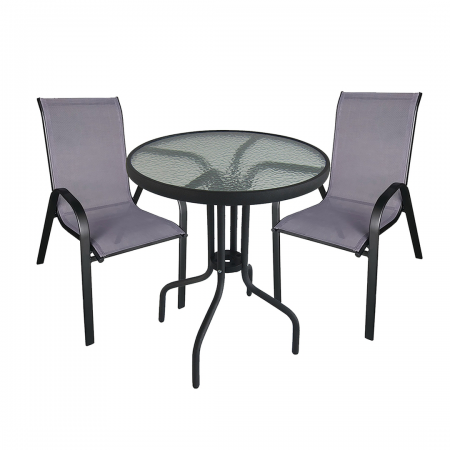 Patio Set Steel 3-Piece