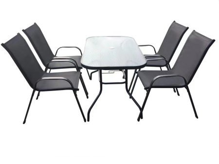 5 Piece Kd Patio Table And Chairs Set Steel