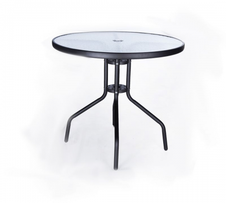 Table 80cm Tempered Glass Top Grahite