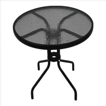 Table 80cm Tempered Glass Top Grahite