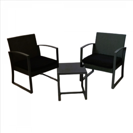 Torino Bistro Set Grey (Rattan-Look)