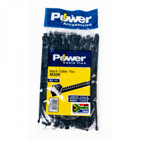 Power Cable Ties  200mm x 4.8mm - Pk 100