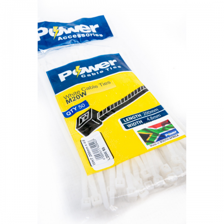 Power Cable Ties 200mm x 4.8mm - Pk 50