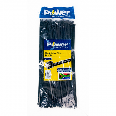 Power Cable Ties 300mm x 4.8mm - Pk 100