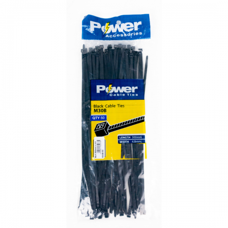 Power Cable Ties 300mm x 4.8 mm- Pk 50