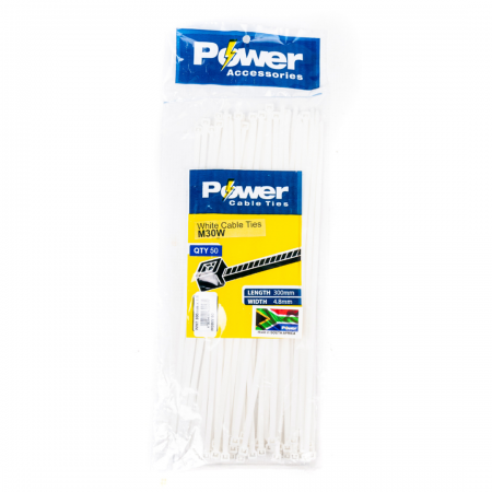 Power Cable Ties 300mm x 4.8mm- Pk 50