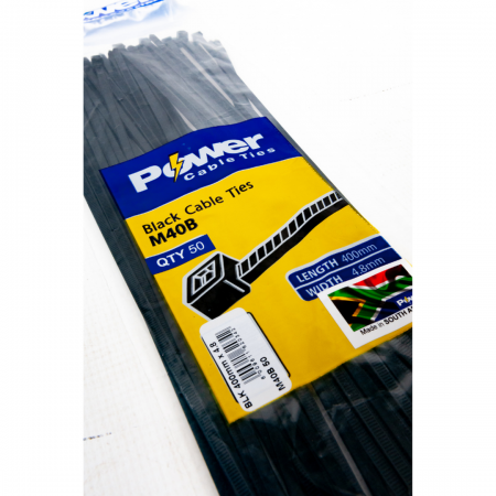 Power Cable Ties 400mm x 4.8mm -Pk 50