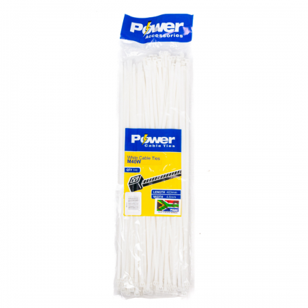Power Cable Ties 400mm x 4.8mm -Pk 100