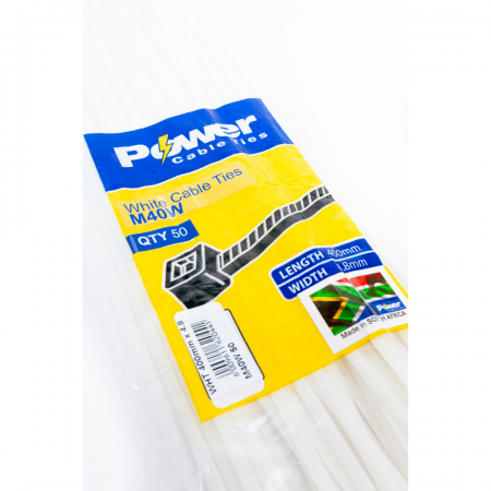 Power Cable Ties 400mm x 4.8mm -Pk 50