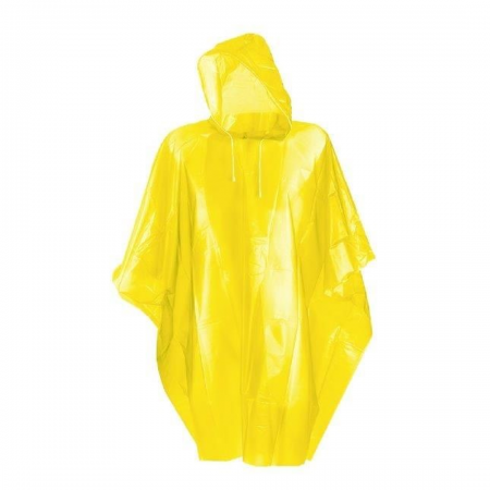 PEVA ADULT PONCHO 132CMX 200CM YELLOW