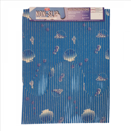 ANTI SLIP ROLL 65CM X 15M - PRINTED SEASHELLS BLUE