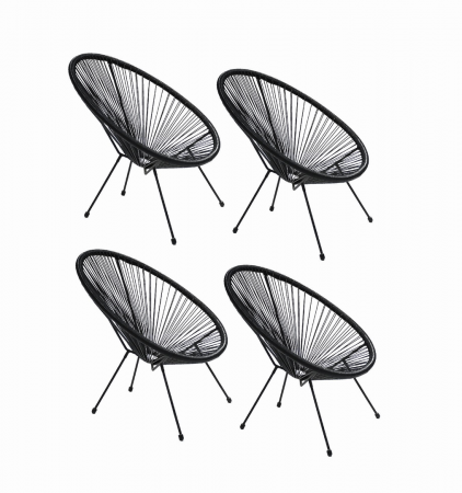 ACAPULCO DELUXE CHAIR 4 PACK
String Chair: 72.5X76X88CM
Steel and PE Rattan
PE Round Rattan Dia 4MM