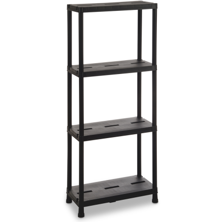 Étagère Universelle Toomax Vent 63 - 4 Niveaux Noir | 60x30x95cm | Support Murale Inclus