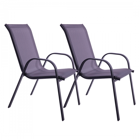 Patio Chair 2-Pack Graphite/Grey