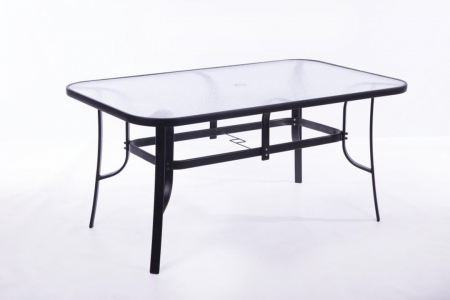 Table 150cm Tempered Glass Top Grahite